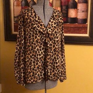 Dana Bachman Cheetah Print Blouse
